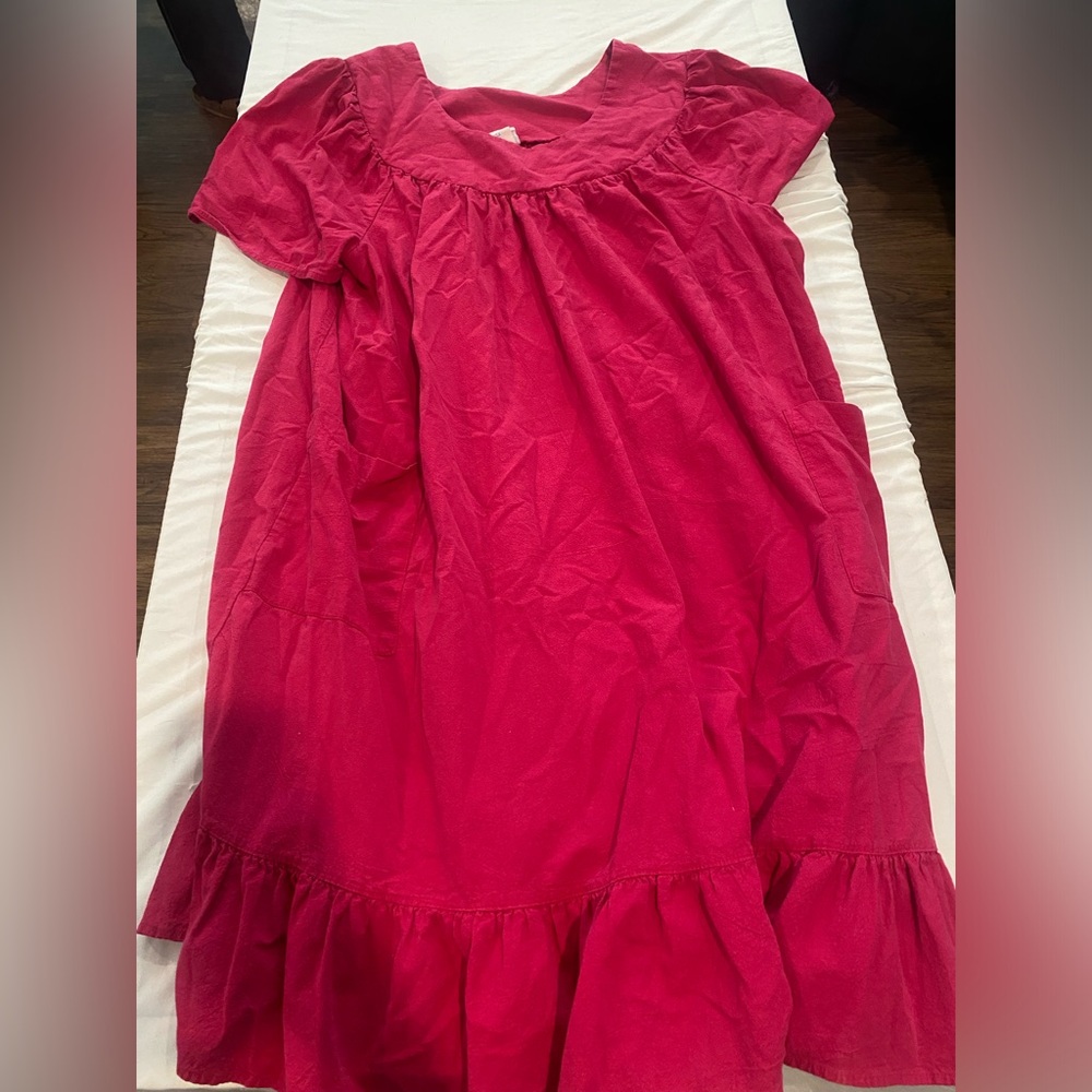 National pink floor length dress